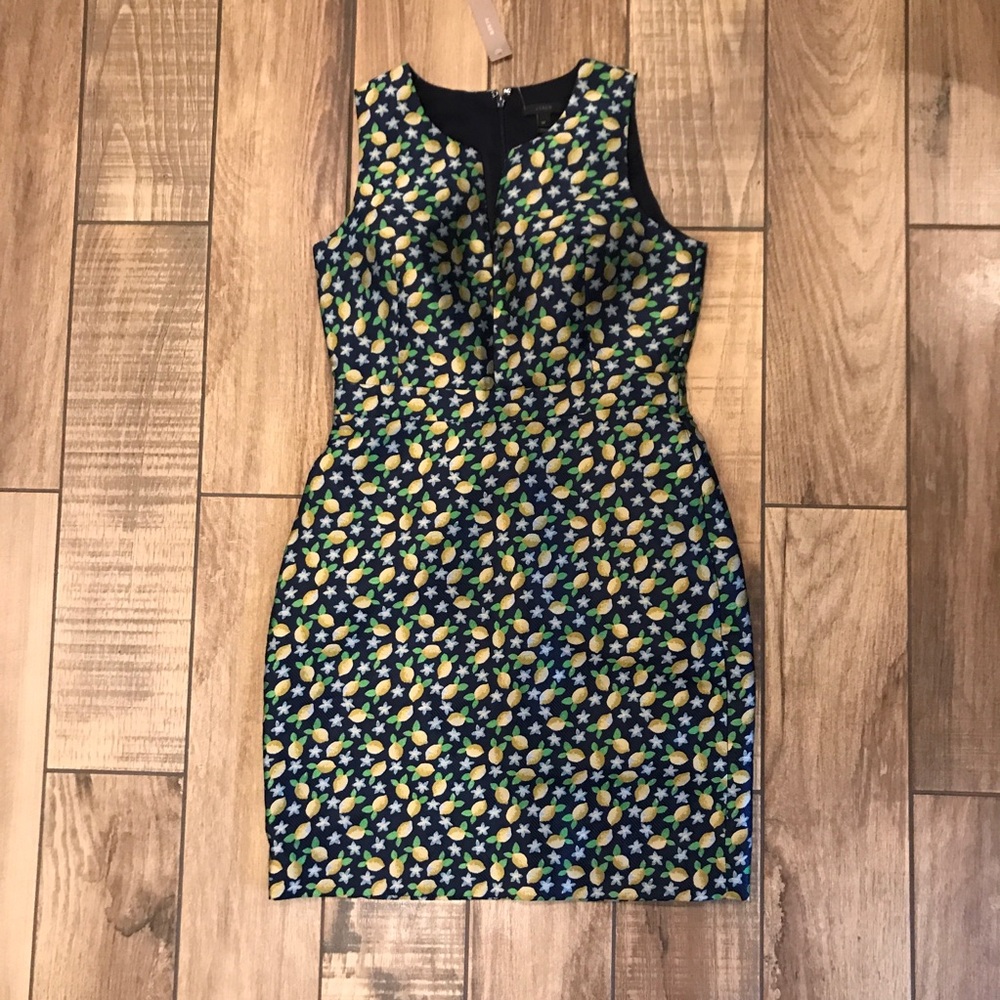 NWT J.Crew Lemon Printed Dress 8P